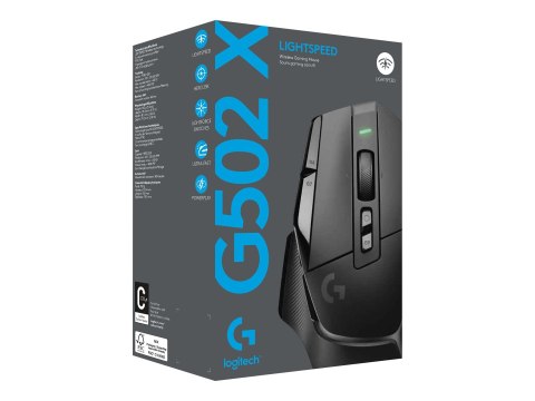 Logitech G G502 X LIGHTSPEED - Mysz - optyczna - 8 przyciski - bezprzewodowa - 2.4 GHz - odbiornik USB Logitech LIGHTSPEED - cza