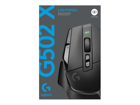 Logitech G G502 X LIGHTSPEED - Mysz - optyczna - 8 przyciski - bezprzewodowa - 2.4 GHz - odbiornik USB Logitech LIGHTSPEED - cza