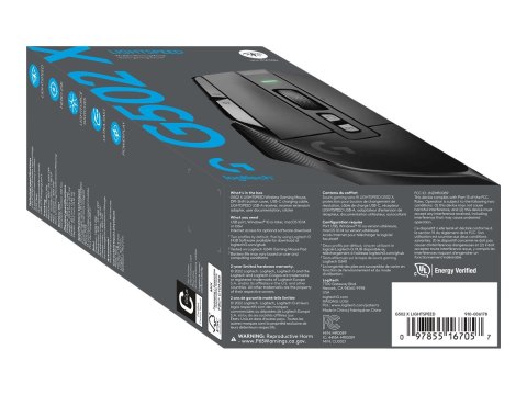 Logitech G G502 X LIGHTSPEED - Mysz - optyczna - 8 przyciski - bezprzewodowa - 2.4 GHz - odbiornik USB Logitech LIGHTSPEED - cza