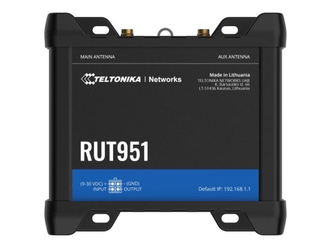 Teltonika RUT951 - Router bezprzewodowy - WWAN przełącznik 3-portowy 2,4 GHz - 3G, 4G - montowany na szynie DIN, do montażu na p