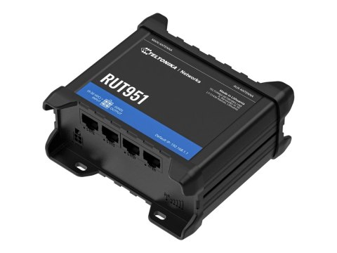 Teltonika RUT951 - Router bezprzewodowy - WWAN przełącznik 3-portowy 2,4 GHz - 3G, 4G - montowany na szynie DIN, do montażu na p
