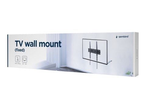 Gembird WM-55F-02 - Zestaw do montażu - mocowany na stałe - dla panel płaski - 40 kg - stal - czerń z drobną teksturą - rozmiar 
