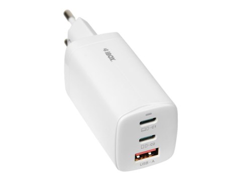 IBOX C-65 - Zasilacz - 65 wat - 5 A - PD 3.0, Apple 2.4A, Apple Fast Charge, Huawei Fast Charge, SCP, AFC, QC 3.0, QC 4.0+ - 3 z