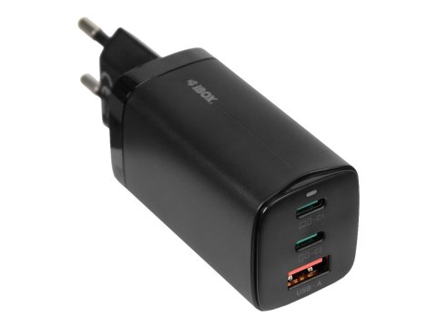 IBOX C-65 - Zasilacz - 65 wat - 5 A - PD 3.0, Apple 2.4A, Apple Fast Charge, Huawei Fast Charge, SCP, AFC, QC 3.0, QC 4.0+ - 3 z