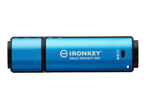 Kingston IronKey Vault Privacy 50C - Pendrive USB - zaszyfrowany - 64 GB - USB-C 3.2 Gen 1 - Zgodność z TAA