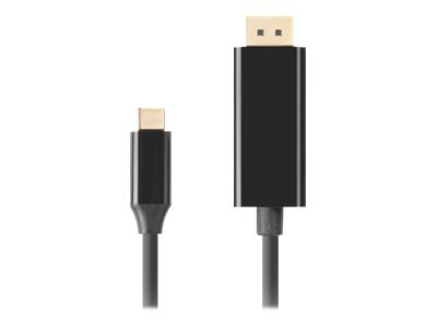 Lanberg - Kabel przejściowy - USB-C (M) do DisplayPort (M) - USB 3.2 Gen 2 - 1.8 m - obsługa 4K 60 Hz (3840 x 2160) - czarny