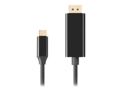 Lanberg - Kabel przejściowy - USB-C (M) do DisplayPort (M) - USB 3.2 Gen 2 - 50 cm - obsługa 4K 60 Hz (3840 x 2160) - czarny