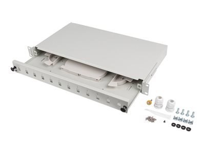 Lanberg - Krosownica - 12 x SC simplex / 12 x LC duplex - do montażu na stelażu - SC/LC x 12 - RAL 7035, szary - 1U - 19"