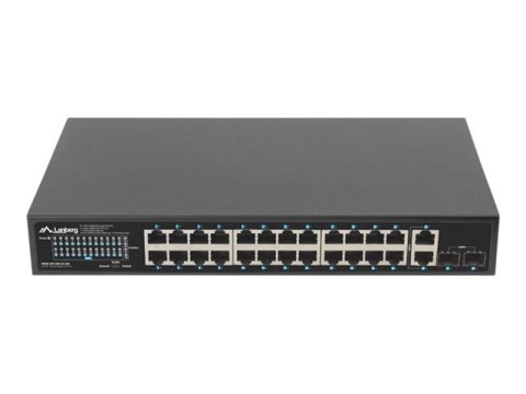 Lanberg RSGE-24P-2GE-2S-250 - Przełącznik - niezarządzalny - 24 x 10/100/1000Base-TX (PoE+) + 2 x 1000Base-X SFP + 2 x 1000Base-