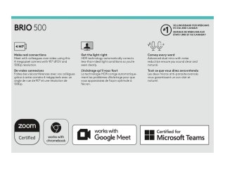Logitech BRIO 500 - Kamerka internetowa - kolor - 1920 x 1080 - 1080p, 720p - audio - USB-C