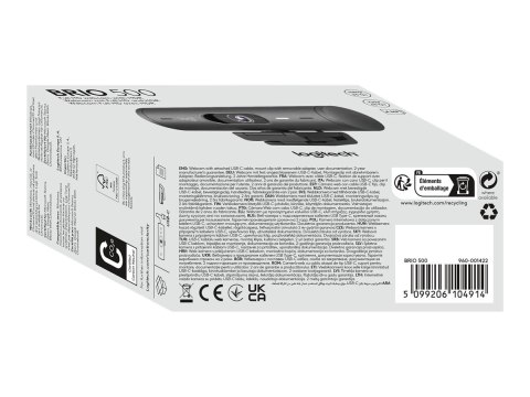 Logitech BRIO 500 - Kamerka internetowa - kolor - 1920 x 1080 - 1080p, 720p - audio - USB-C