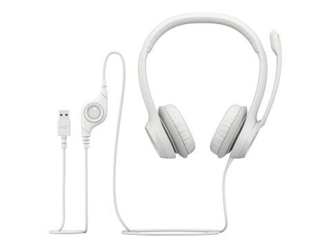 Logitech H390 - Słuchawka - nauszne - przewodowa - USB-A - nietypowa biel