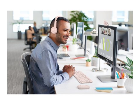 Logitech H390 - Słuchawka - nauszne - przewodowa - USB-A - różowy