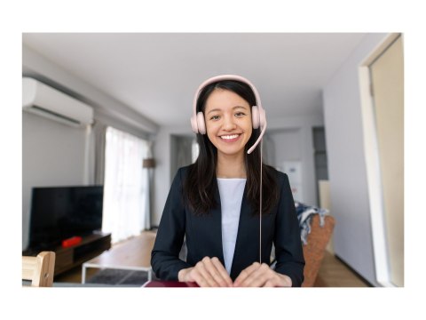 Logitech H390 - Słuchawka - nauszne - przewodowa - USB-A - różowy