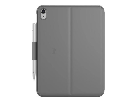 Logitech Slim Folio - Etui na klawiaturę - bezprzewodowa - Bluetooth LE - QWERTY - Wielka Brytania - oksfordzka szarość - dla Ap