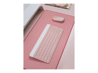 Logitech Slim Wireless Combo MK470 - Zestaw klawiatura i mysz - bezprzewodowa - 2.4 GHz - QWERTY - Międzynarodowy USA - różowy