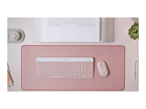 Logitech Slim Wireless Combo MK470 - Zestaw klawiatura i mysz - bezprzewodowa - 2.4 GHz - QWERTY - Międzynarodowy USA - różowy