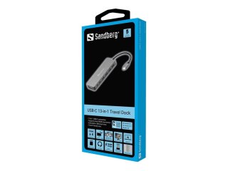 Sandberg 13-in-1 - Stacja dokująca - USB-C - HDMI, VGA - 100Mb LAN