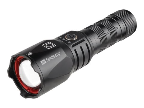 Sandberg Active Survivor Torch Powerbank 5000 - Powerbank - 5000 mAh - 18.5 Wh - 2 A - 2 złącza wychodzące (USB, USB-C) - czarny