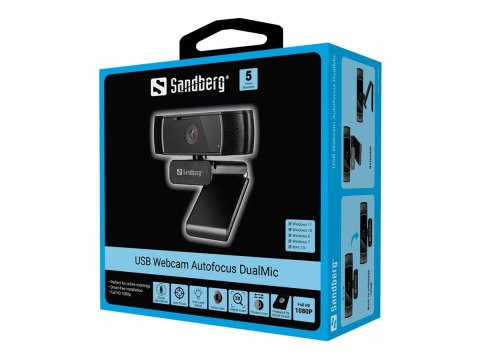 Sandberg - Kamerka internetowa - kolor - 2 MP - 1920 x 1080 - 1080p - audio - USB 2.0