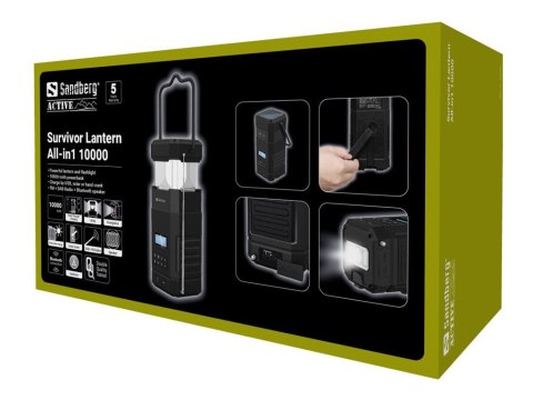 Sandberg Survivor Lantern - Powerbank - 10000 mAh - 37 Wh - 2 A (USB)