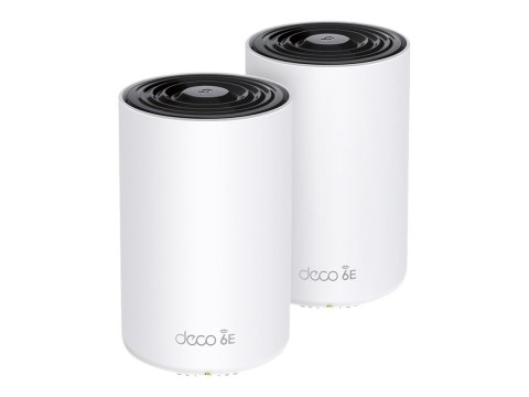 TP-Link Deco XE75 Pro V1 - System Wi-Fi - (2 routery) - maks. 5500 stóp kwadratowych - siatka 1GbE, 2.5GbE - Wi-Fi 6E - Wielopas