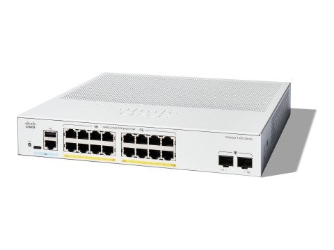 Cisco Catalyst 1200-16P-2G - Przełącznik - L3 - smart - 16 x 10/100/1000 (PoE+) + 2 x Gigabit Ethernet SFP - montowany w szafie 