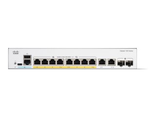 Cisco Catalyst 1200-8P-E-2G - Przełącznik - L3 - smart - 8 x 10/100/1000 (PoE+) + 2 x combo Gigabit SFP/RJ-45 - montowany w szaf