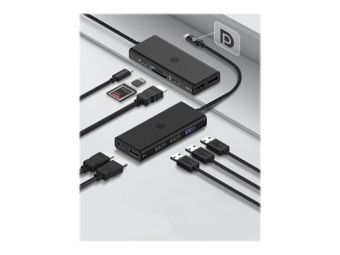 ICY BOX IB-DK4011-CPD - Stacja dokująca - USB-C 3.2 Gen 1 - 2 x HDMI, DP