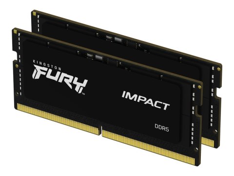Kingston FURY Impact - DDR5 - zestaw - 32 GB: 2 x 16 GB - SO-DIMM 262-pin - 6400 MT/s / PC5-51200 - CL38 - 1.35 V - on-die ECC
