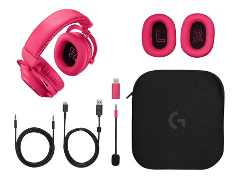 Logitech G Pro X 2 - Słuchawka - pełna wielkość - Bluetooth / LIGHTSPEED - bezprzewodowa, przewodowa - złącze 3,5 mm - izolacja 