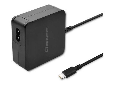 Qoltec - Adapter zasilania USB-C - 2-3,25A, 5-20,3V, PD, USB typu C - AC 220-240 V - 65 wat - czarny