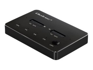 Qoltec - Stacja dokująca SSD - NGFF - M.2 - M.2 Card / SATA 6Gb/s - USB 3.1 - czarny