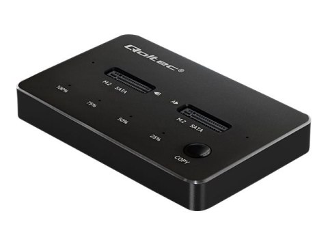 Qoltec - Stacja dokująca SSD - NGFF - M.2 - M.2 Card / SATA 6Gb/s - USB 3.1 - czarny