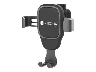 TECHly - Uchwyt samochodowy do telefon komórkowy - uniwersalne z systemem grawitacyjnym - szerokość od 2,5" do 3,6" - czarny