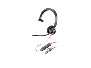 HP Poly Blackwire 3310 - Blackwire 3300 series - słuchawka - nauszne - przewodowa - USB-C - czarny - certyfikat UC