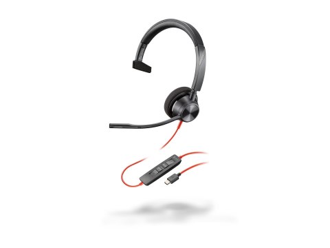 HP Poly Blackwire 3310 - Blackwire 3300 series - słuchawka - nauszne - przewodowa - USB-C - czarny - certyfikat UC