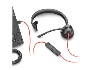 HP Poly Blackwire 3315 - Blackwire 3300 series - słuchawka - nauszne - przewodowa - złącze 3,5 mm, USB-C - czarny - certyfikat U