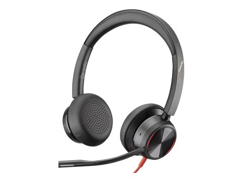 HP Poly Blackwire 8225 - Blackwire 8200 series - słuchawka - nauszne - przewodowa - redukcja hałasu - USB-C - czarny - Certyfika