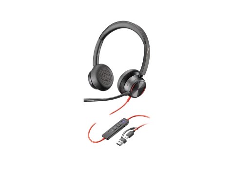 HP Poly Blackwire 8225 - Blackwire 8200 series - słuchawka - nauszne - przewodowa - redukcja hałasu - USB-C - czarny - Certyfika