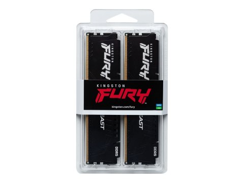 Kingston FURY Beast - DDR5 - zestaw - 64 GB: 2 x 32 GB - DIMM 288-pin - 6000 MT/s / PC5-48000 - CL30 - 1.4 V - niebuforowana - o
