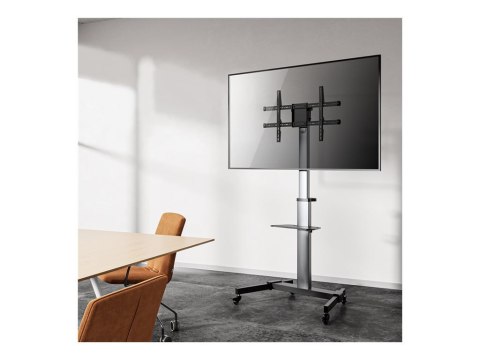 LogiLink - Wózek - dla TV / monitor - regulacja wysokości, maks. 50 kg - plastik, stal, aluminium - czarny/szary - rozmiar ekran