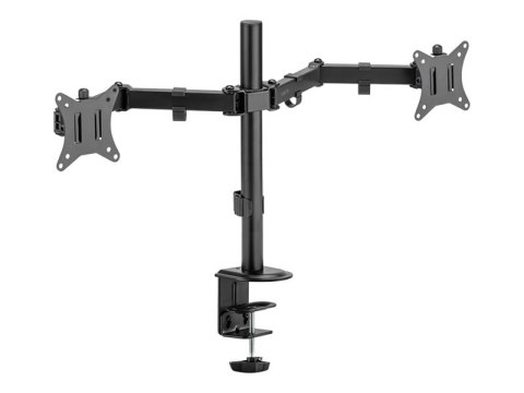 LogiLink - Zestaw do montażu (montaż nabiurku) - podwójne ramiona regulowane - dla 2 monitory - długość ramienia: 376 mm - plast