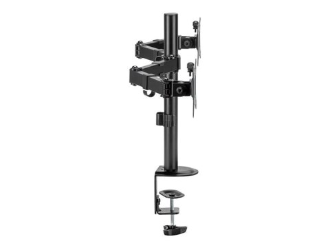 LogiLink - Zestaw do montażu (montaż nabiurku) - podwójne ramiona regulowane - dla 2 monitory - długość ramienia: 376 mm - plast