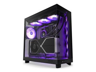NZXT H series H6 Flow RGB - Mid tower - ATX - panel boczny z oknem (szkło hartowane) - brak zasilacza - czarny mat - USB/dźwięk