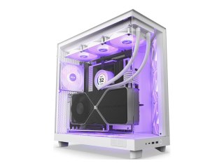 NZXT H series H6 Flow RGB - Mid tower - ATX - panel boczny z oknem (szkło hartowane) - brak zasilacza - matowa biel - USB/dźwięk