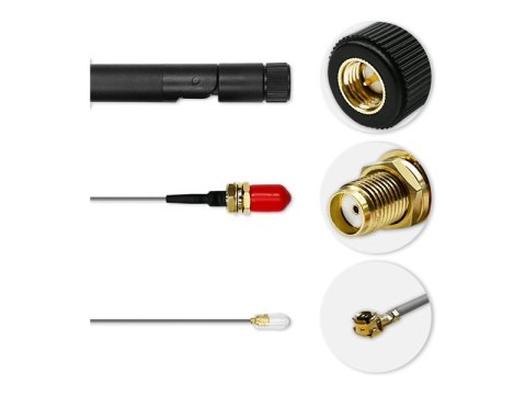 Qoltec - Antena - kaczka gumowa - Wi-Fi - 5 dBi - antena dookólna - do użytku w pomieszczeniach (pakiet 2)