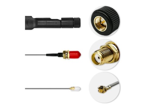 Qoltec - Antena - kaczka gumowa - komórkowa - 5 dBi - antena dookólna - na zewnątrz (pakiet 2)