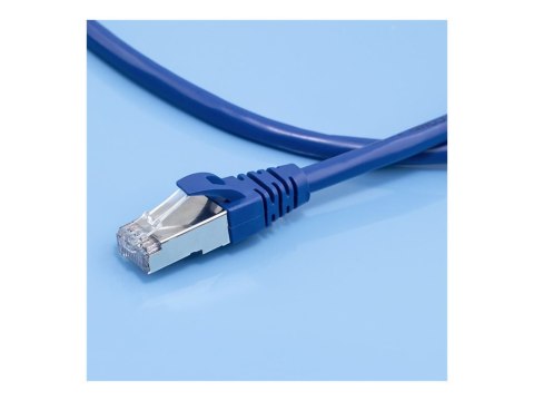 Qoltec - Kabel krosowy - RJ-45 (M) do RJ-45 (M) - 5 m - FTP - CAT 6 - bez wystających elementów - niebieski