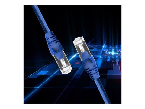 Qoltec - Kabel krosowy - RJ-45 (M) do RJ-45 (M) - 5 m - FTP - CAT 6 - bez wystających elementów - niebieski
